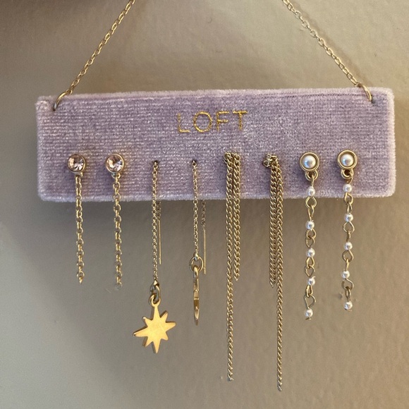 Gold and Pearl Earring Set by LOFT - Picture 2 of 5